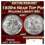 1939-s Walking Liberty Half Dollar Near Top Pop 50