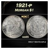 1921-p Morgan Dollar $1 Grades ms65