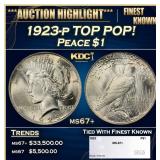 1923-p Peace Dollar TOP POP! $1 ms67+ SEGS