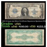 1923 $1 large size Silver Certificate Grades vf+ S