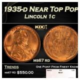 1935-d Lincoln Cent Near Top Pop 1c ms67 rd SEGS