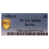 PCGS 1938-d Jefferson Nickel Monster Rainbow Toned