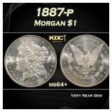 1887-p Morgan Dollar $1 Grades ms64+