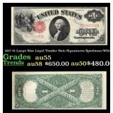 1917 $1 Large Size Legal Tender Note Grades Choice