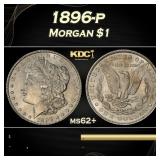 1896-p Morgan Dollar $1 Grades ms62+