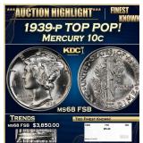 1939-p Mercury Dime TOP POP! 10c ms68 FSB SEGS