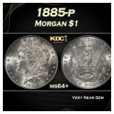 1885-p Morgan Dollar $1 Grades ms64+