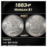 1883-p Morgan Dollar $1 Grades ms65+