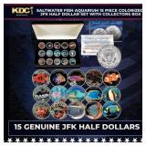 Saltwater Fish Aquarium 15 Piece Colorized JFK Hal