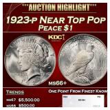 1923-p Peace Dollar Near Top Pop $1 ms66+ SEGS