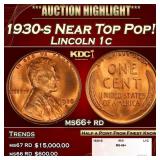 1930-s Lincoln Cent Near Top Pop! 1c ms66+ rd SEGS