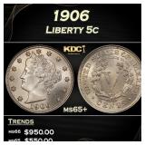 1906 Liberty Nickel 5c Grades ms65+