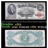 1917 $2 Large Size Legal Tender Note Thomas Jeffer