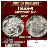 1939-s Mercury Dime 10c ms66 FSB SEGS
