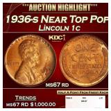 1936-s Lincoln Cent Near Top Pop 1c ms67 rd SEGS