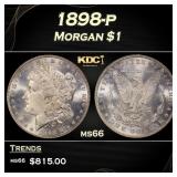 1898-p Morgan Dollar $1 Grades ms66