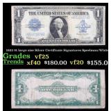 1923 $1 large size Silver Certificate Grades vf+ S
