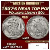 1937-s Walking Liberty Half Dollar Near Top Pop 50