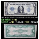 1923 $1 large size Silver Certificate Grades vf+ S