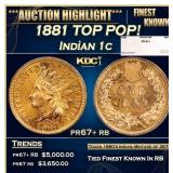 1881 Proof Indian Cent TOP POP! 1c pr67+ rb SEGS