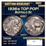 1936-s Buffalo Nickel TOP POP! 5c ms67+ SEGS