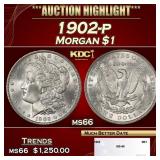 1902-p Morgan Dollar $1 ms66 SEGS