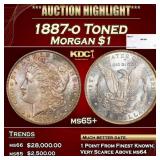 1887-o Morgan Dollar Toned $1 ms65+ SEGS