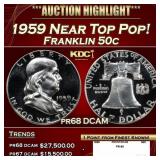 1959 Proof Franklin Half Dollar Near Top Pop! 50c