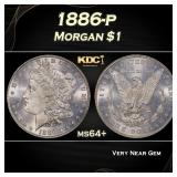 1886-p Morgan Dollar $1 Grades ms64+