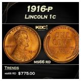 1916-p Lincoln Cent 1c Grades ms66 rd