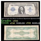 1923 $1 large size Silver Certificate Grades vf++