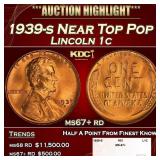 1939-s Lincoln Cent Near Top Pop 1c ms67+ rd SEGS