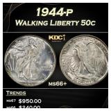 1944-p Walking Liberty Half Dollar 50c ms66+ SEGS