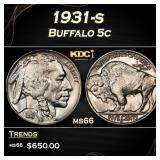 1931-s Buffalo Nickel 5c Grades ms66