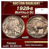 1928-s Buffalo Nickel 5c ms65 SEGS
