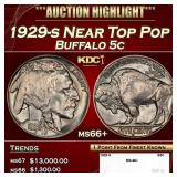 1929-s Buffalo Nickel Near Top Pop 5c ms66+ SEGS