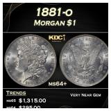 1881-o Morgan Dollar $1 Grades ms64+