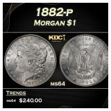 1882-p Morgan Dollar $1 Grades ms64