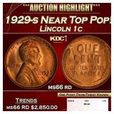 1929-s Lincoln Cent Near Top Pop! 1c ms66 rd SEGS