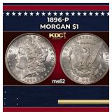 1896-p Morgan Dollar $1 Grades ms62