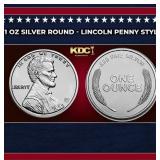 1 oz Silver Round - Lincoln Penny Style Round