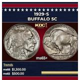 1929-s Buffalo Nickel 5c Grades ms65+