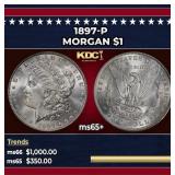 1897-p Morgan Dollar $1 Grades ms65+