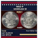 1903-p Morgan Dollar $1 ms66+ SEGS