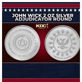 John Wick 2 oz Silver Adjudicator Round Round