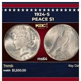 1924-s Peace Dollar $1 ms64 SEGS