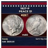1927-p Peace Dollar $1 Grades ms64