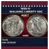 1929-d Walking Liberty Half Dollar 50c ms64 SEGS
