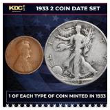 1933 5 Coin Date Set, 1 Of Each Type Of Coin Minte