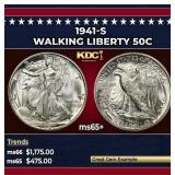 1941-s Walking Liberty Half Dollar 50c Grades ms65